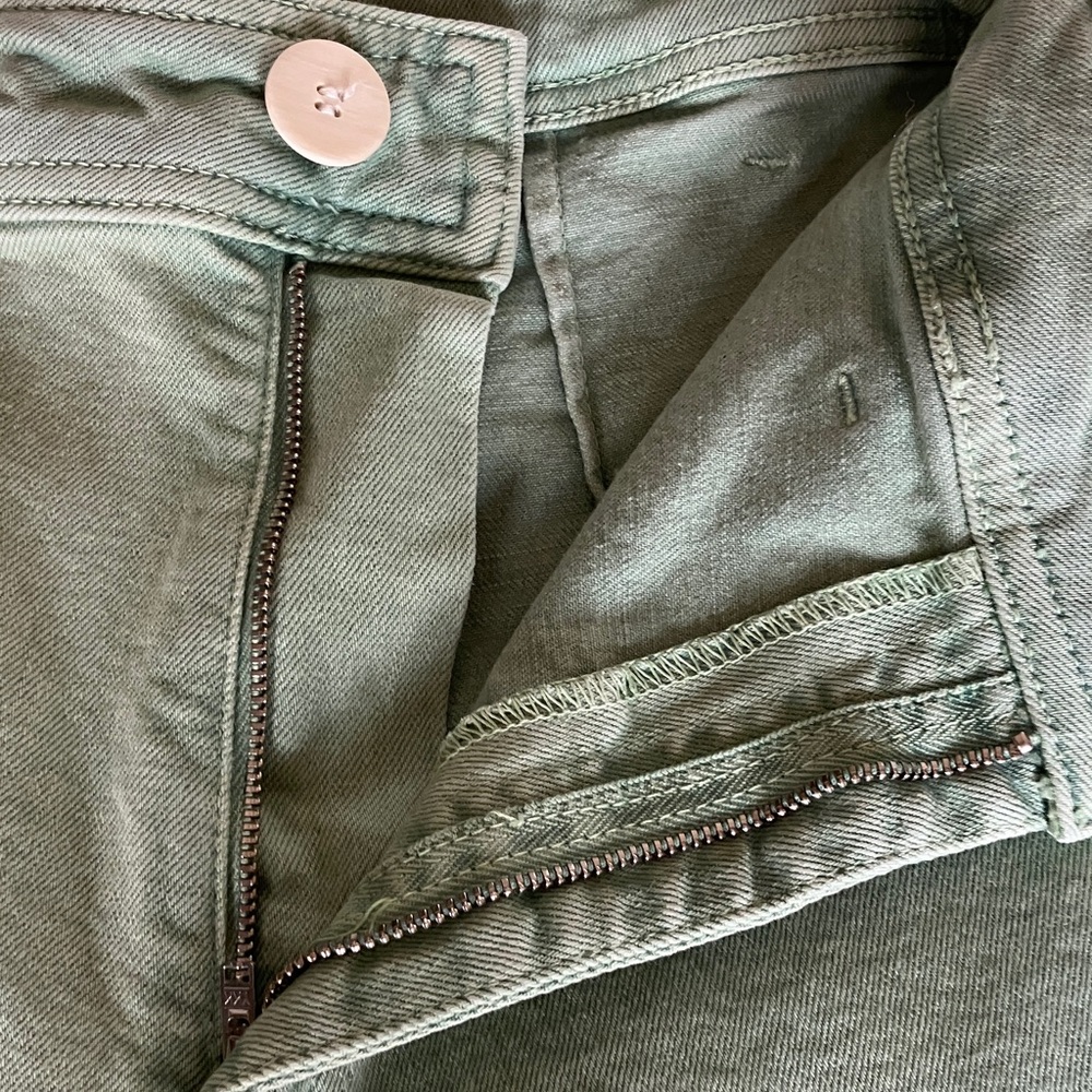 ZARA The Marine Straight Leg High Rise Relaxed Fit Flare Light Green Women’s 4 - Picture 7 of 7